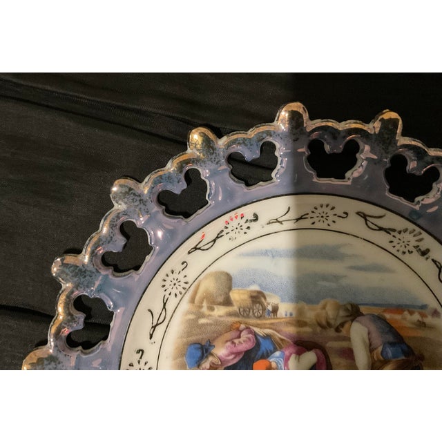 Vintage Reticulated Porcelain Wall Plate, 1960s For Sale - Image 6 of 11