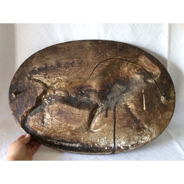 Antique Metal Plaque of a Lion, Home or Garden, Architectural For Sale - Image 4 of 5