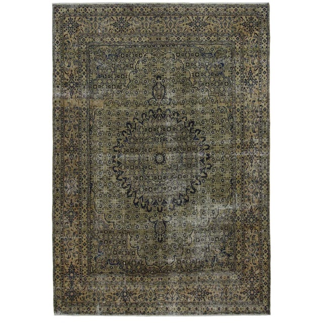 Textile Vintage Middle Eastern Hand-Knotted Rug For Sale - Image 7 of 7