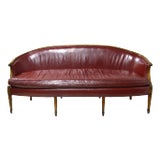 Hepplewhite Style Leather Sofa For Sale