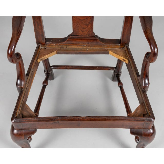 Brown George II Elm Open Arm Chair For Sale - Image 8 of 10