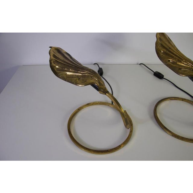 Metal Mid-Century Modern Brass Table Lamps by Tommaso Barbi, 1960s, Set of 2 For Sale - Image 7 of 12