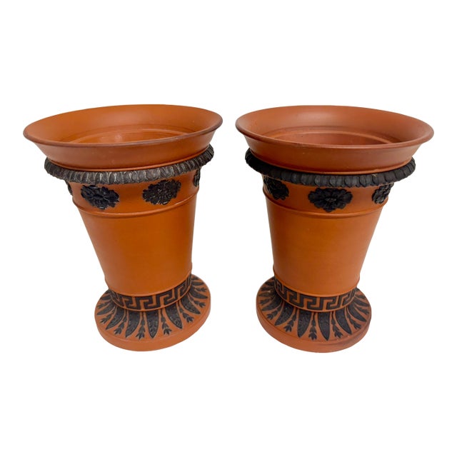 Pair of Early 19th Century Wedgwood Rosso Antico Jardinières / Planters For Sale