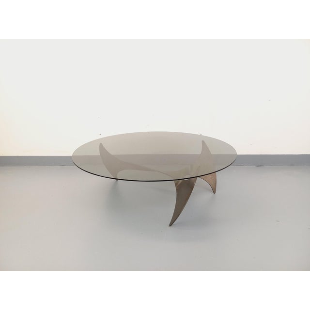 Vintage Propeller Coffee Table in Steel and Smoked Glass by Knut Hesterberg, 1960s For Sale - Image 15 of 15