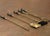 Mid-Century French Brass and Green Marble Five-Piece Fireplace Tool Set For Sale - Image 9 of 9