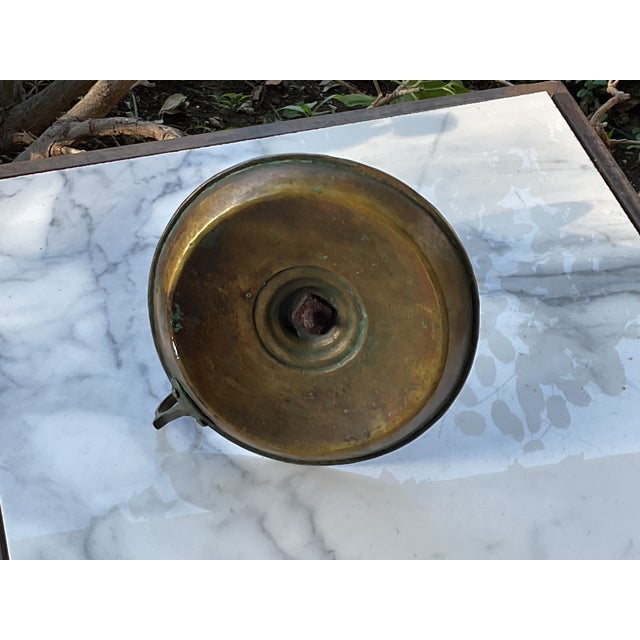 Mid 19th Century Early Brass Push Up Candle Stand For Sale - Image 4 of 4