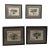 Set of 4 Framed Green Botanical Palm Prints on Antique Maps – Ralph Lauren Style For Sale