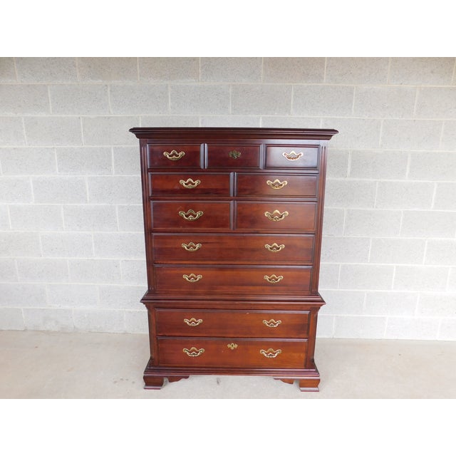 American Thomasville Cherry Collection Chest on Chest 41.5"w For Sale - Image 3 of 14