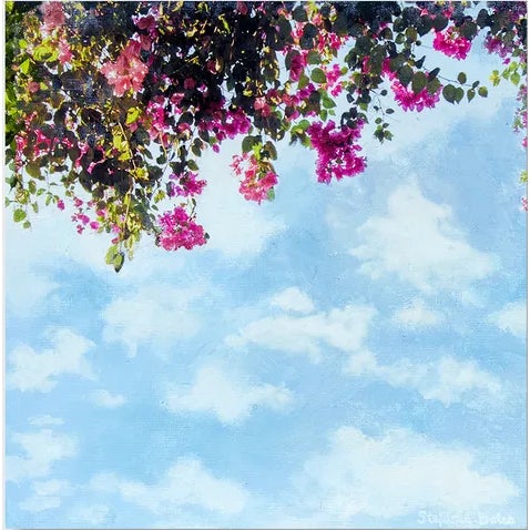 A one of a kind 8x8 Impressionist Acrylic & Mixed Media on Canvas Painting executed by artist Stefanie Bales. A...