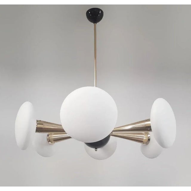 Not Yet Made - Made To Order 21st Century Sfinge Matte White Murano Glass and Brass Chandelier by Fabio LTD For Sale - Image 5 of 7