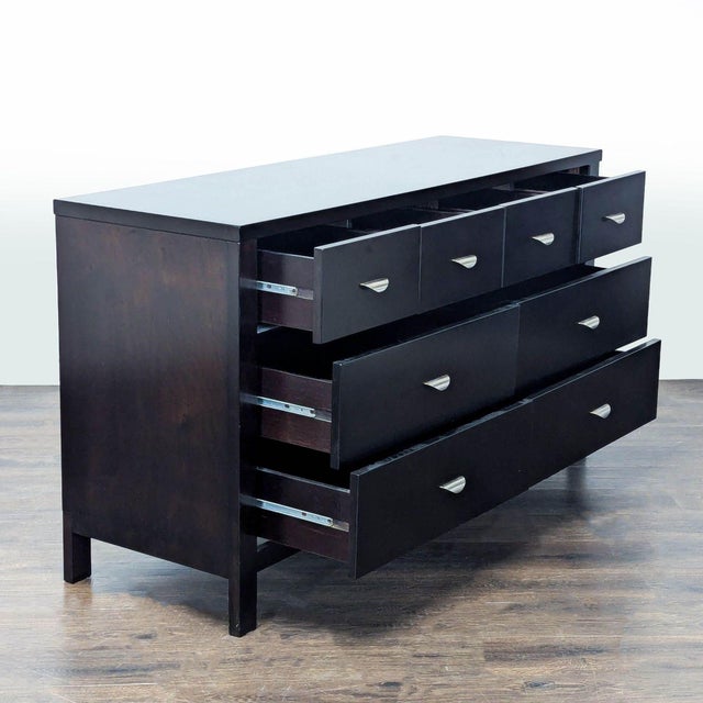 Modern West Elm 9-Drawer Dresser in Dark Wood Finish For Sale - Image 3 of 10