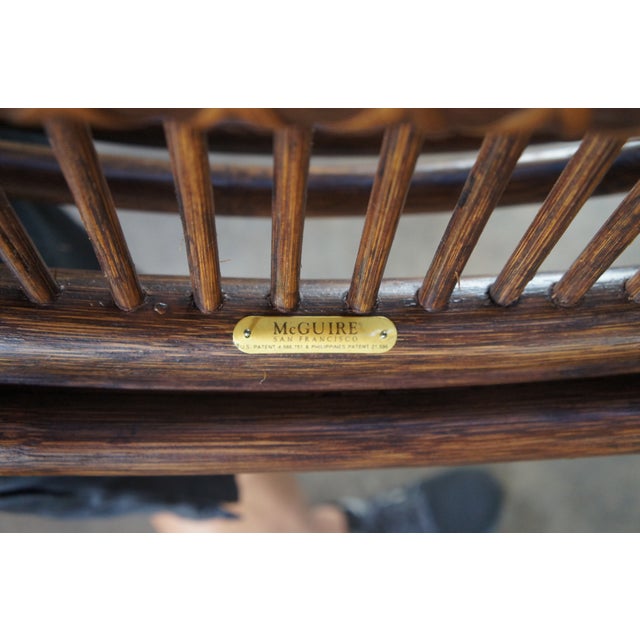 McGuire 8 McGuire Mid Century Modern Boho Chic Bamboo Target Back Dining Chairs For Sale - Image 4 of 18