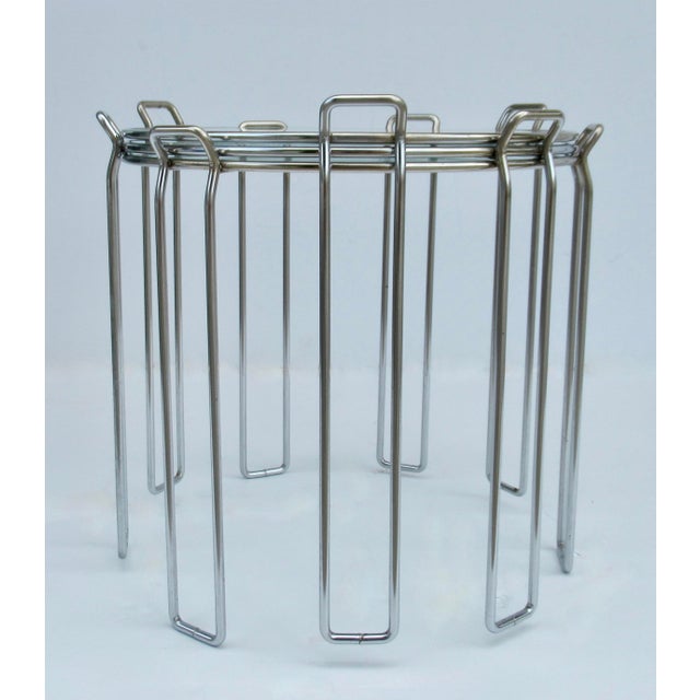 1970s C1970's Saporiti Italia Polished Chrome Over Steel & Glass Stacking, Nesting Tables - Set of 3 For Sale - Image 5 of 18