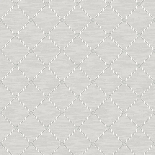 Boråstapeter Golden Trellis Wallpaper In Grey And Silver For Sale