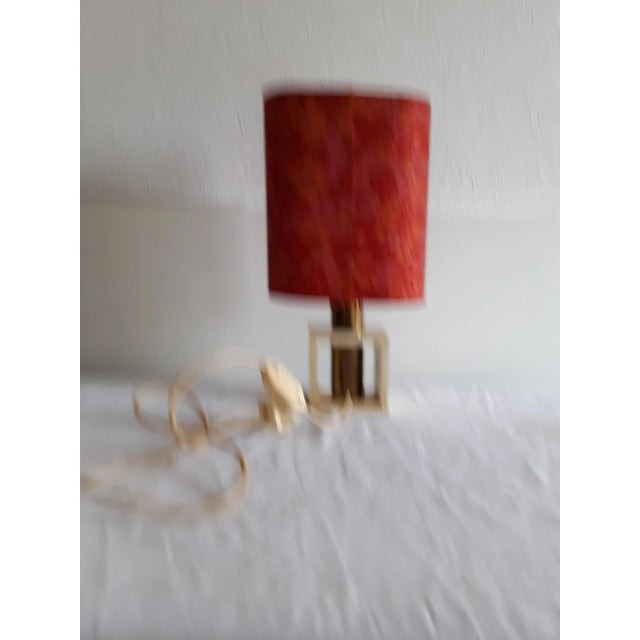 German Beech and Brass Table Lamp, 1960s For Sale - Image 4 of 7