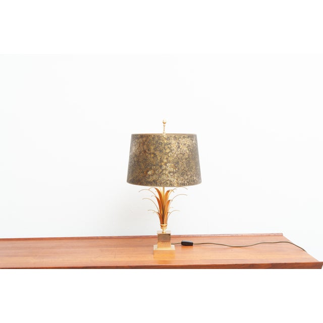 Metal Brass Palm Tree Table Lamp, 1970s For Sale - Image 7 of 7