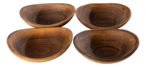4 Andrew Pierce Turned Wood Live Edge Bowls