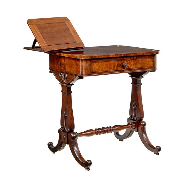 Antique Writing Table with Folio Stand, 1860 For Sale - Image 11 of 11