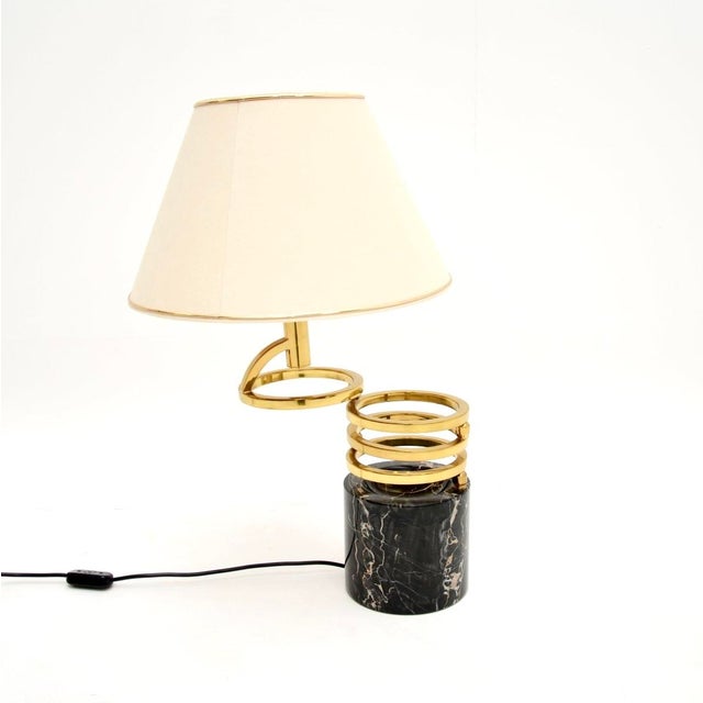 Vintage Italian Marble and Brass Table Lamp by Banci Firenze, 1970s For Sale - Image 4 of 11