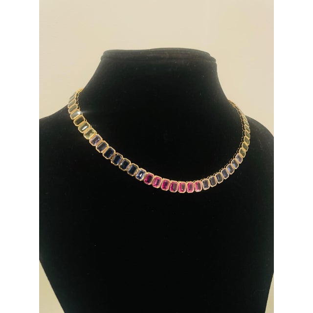 Early 21st Century Elegant 18k Gold Necklace With 74.67ct Multi Sapphire, New Design For Sale - Image 5 of 6