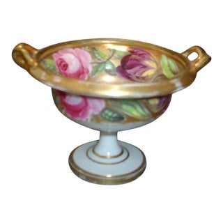 19th Century English Swansea or Derby Style Porcelain Floral Urn Vase For Sale