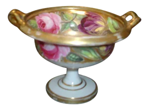 19th Century English Swansea or Derby Style Porcelain Floral Urn Vase