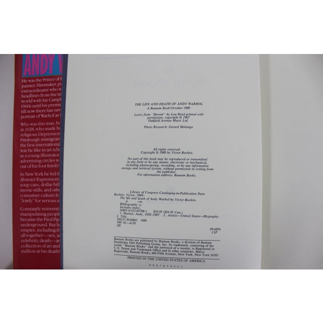 1980s 1989 the Life and Death of Andy Warhol by Victor Bockris Hard Cover Book For Sale - Image 5 of 7