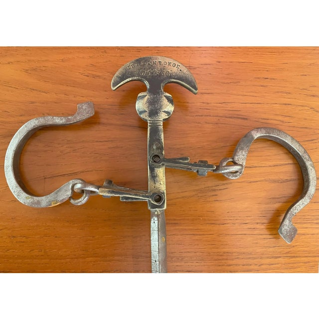 Antique Greek Decorative Butcher's Steelyard Weighing Instrument For Sale - Image 4 of 7