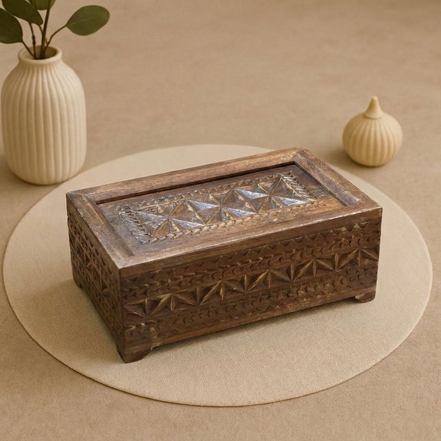 Dimensions: 11" W x 7" D x 4" H This piece is handcrafted by artisans using basic hand tools. Due to the nature of this...