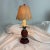 Wood Vintage Rustic Metal and Wood Mini Pineapple With Grass Cloth Shade Lamp For Sale - Image 7 of 9