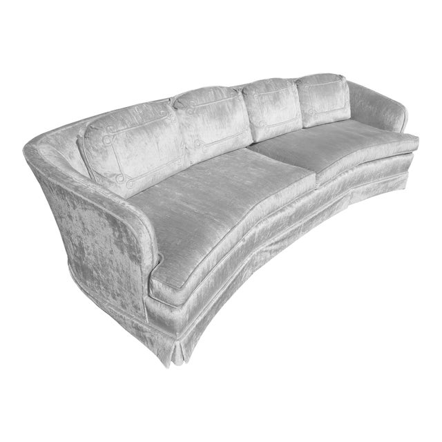 Vintage Ethan Allen "Traditional Classics" Art Deco Curved Sofa With