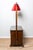 Particular Art Deco floor lamp with built-in liquor cabinet, Made in Italy. Art Deco 1940s walnut bar cabinet with lamp...