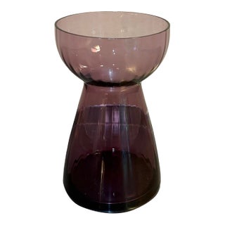 Midcentury Purple Art Glass Hourglass Vase For Sale
