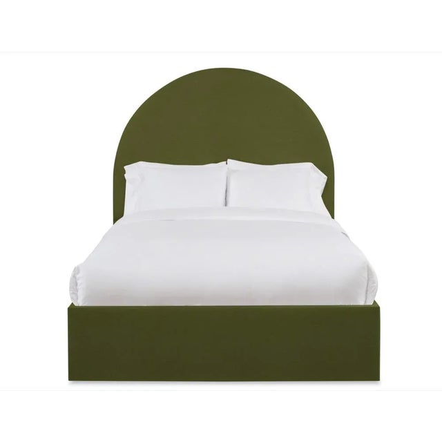 Casa Cosima Poppy King Bedframe, Olive Velvet For Sale - Image 4 of 4