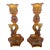 1950s Pair of Amber Colored Glass Dolphin Candlesticks For Sale