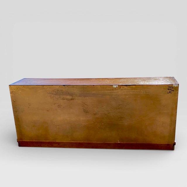 Vintage Brutalist Oak Geometric-Front Lowboy Dresser, Mid-Century For Sale - Image 12 of 18