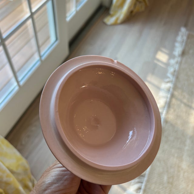 Mid 20th Century Vintage Pink Italian Jasperware Jars- A Pair For Sale - Image 5 of 9
