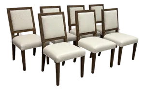 DC Custom by Jose Chavez Leather Dining Chairs, Set of Seven