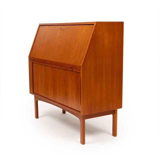 Vintage Danish Mid-Century Teak Secretary Desk by Bernhard Pedersen & Sons For Sale - Image 10 of 12