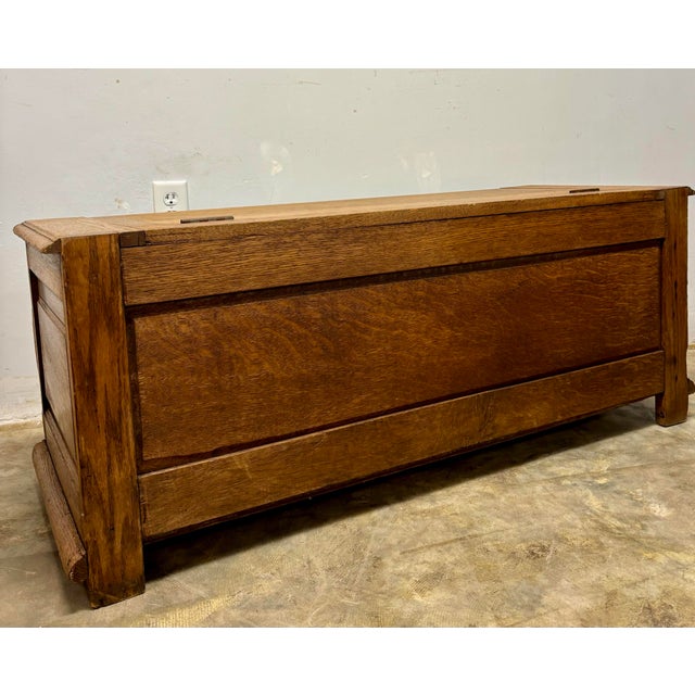 19th Century Antique English Oak Blanket Chest For Sale - Image 5 of 10
