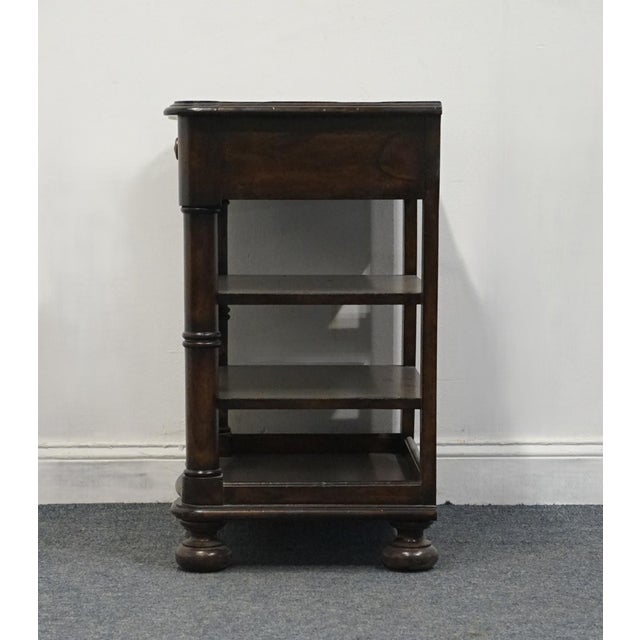 Stanley Furniture Cherry European Farmhouse 26" Serpentine Front Tiered Nightstand 18-13-0083 For Sale - Image 10 of 13