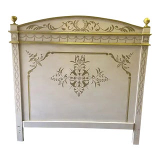 Amy Howard Collection Custom Painted Pink & Gold Full Headboard For Sale