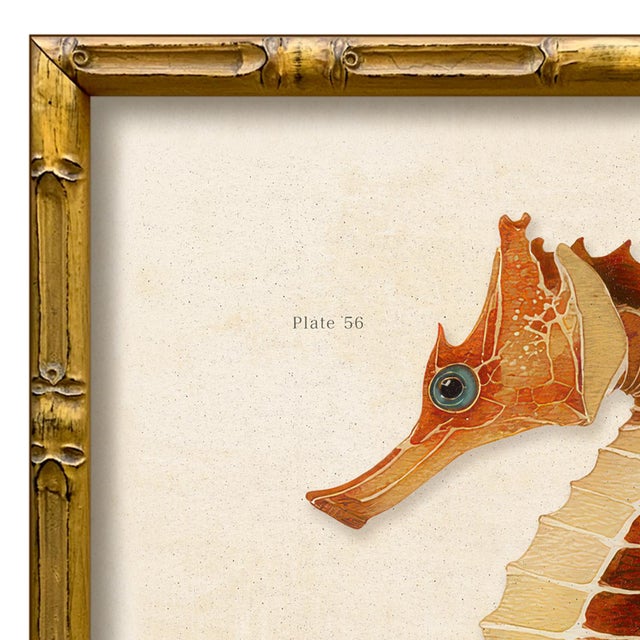 Various Artists Contemporary Reproduction of Vintage "Red Seahorse" Giclee Print, Framed For Sale - Image 4 of 4