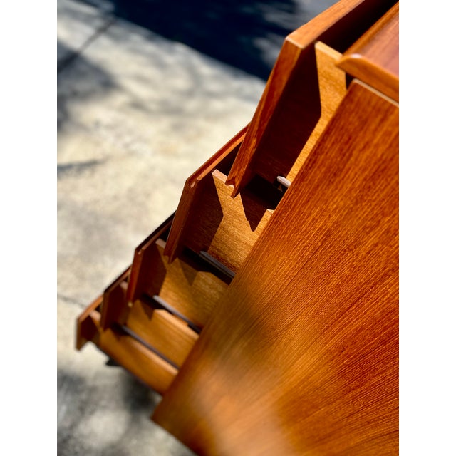 Danish Mid Century Modern Teak Highboy Dresser or Gentlemen’s Chest For Sale - Image 16 of 17