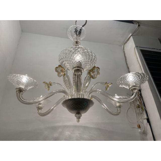 Large Venetian Murano Glass Chandelier, 1960s For Sale - Image 3 of 17