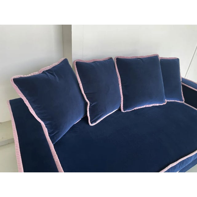 Not Yet Made - Made To Order Rafaella Two-Seater Sofa in Dark Orange Velvet with Camel Beige Trim from Biosofa For Sale - Image 5 of 7