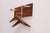 Vintage Walnut and Anodized Aluminum Wall Mounted Coat Rack With Two Hangers For Sale - Image 4 of 13