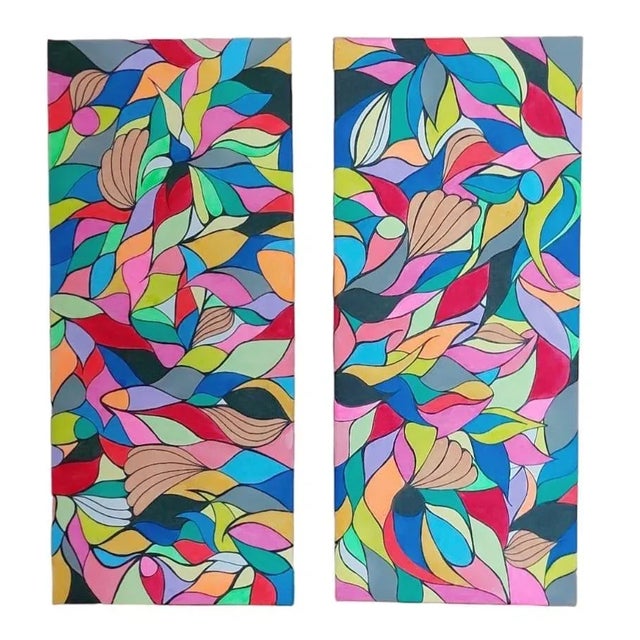 Priscilla Bilijam, Just the Two of Us, 2024, Acrylic on Canvases, Set of 2 For Sale - Image 4 of 6