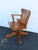 Early 1900s Tiger Oak Swivel Adjustable Office Desk Side Accent Chair 6663 For Sale - Image 9 of 16