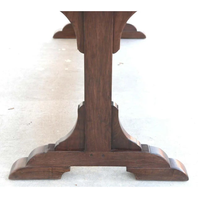 Arts & Crafts Walnut Dining Table by Petersen Antiques For Sale - Image 3 of 13